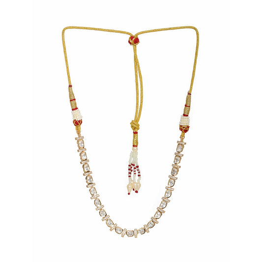 Kundan and American Diamond Neckpiece (Gold) - Ruby Raang