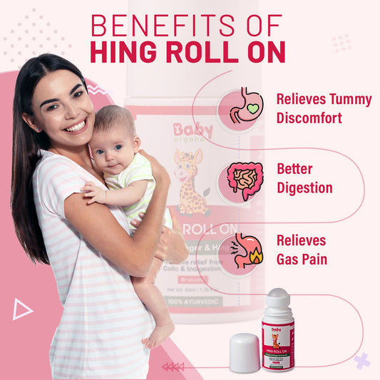Babyorgano Hing Roll On and Natural Cold Relief Roll On Combo - Swadesiicart