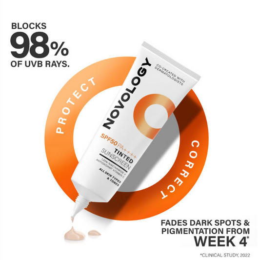 Novology SPF 50 PA++++ Tinted Sunscreen - Swadesiicart