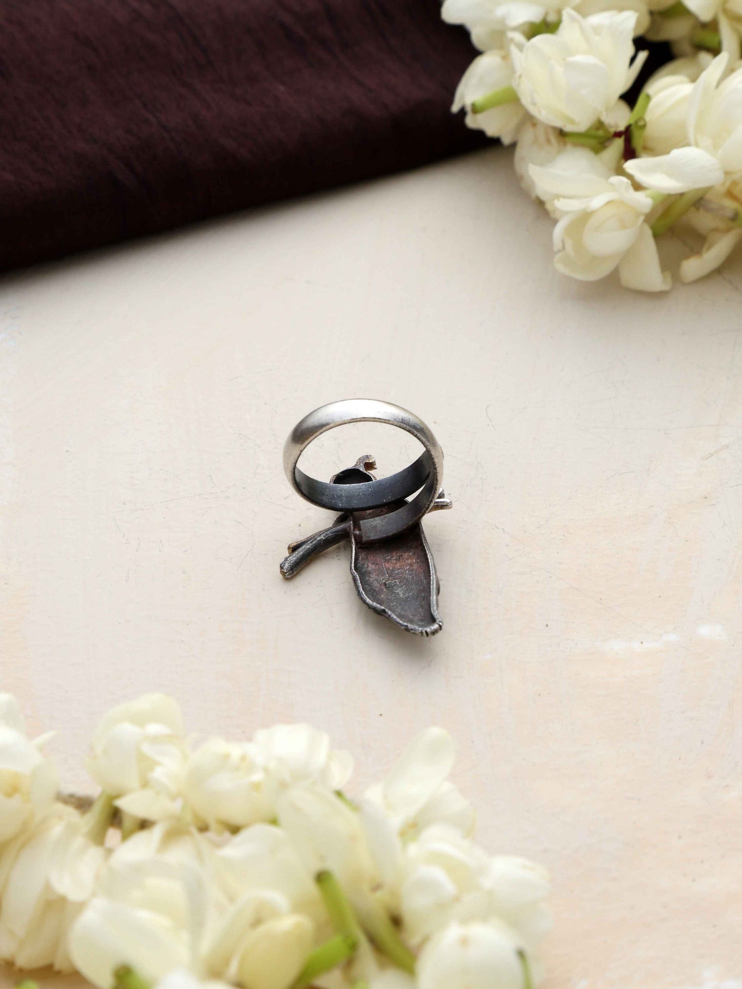 trueBrowns Silver Gold Tone Bird Ring | Swadesiicart