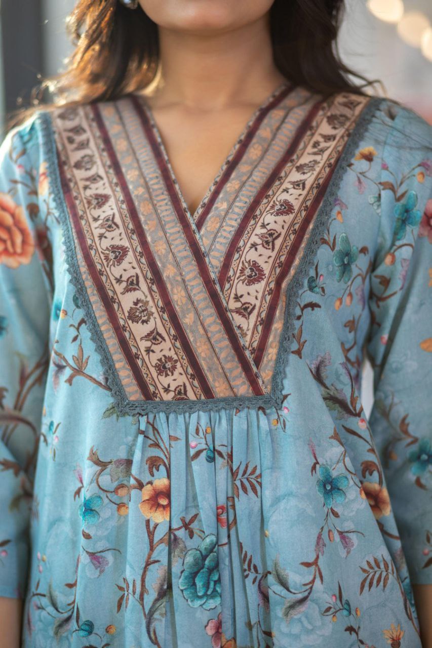 NOZ2TOZ Women's Rayon Floral Printed Co-ords Set - Swadesiicart