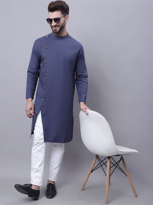 Even Apparels Grey Sherwani Kurta With Asymetrical Cut | Swadesiicart