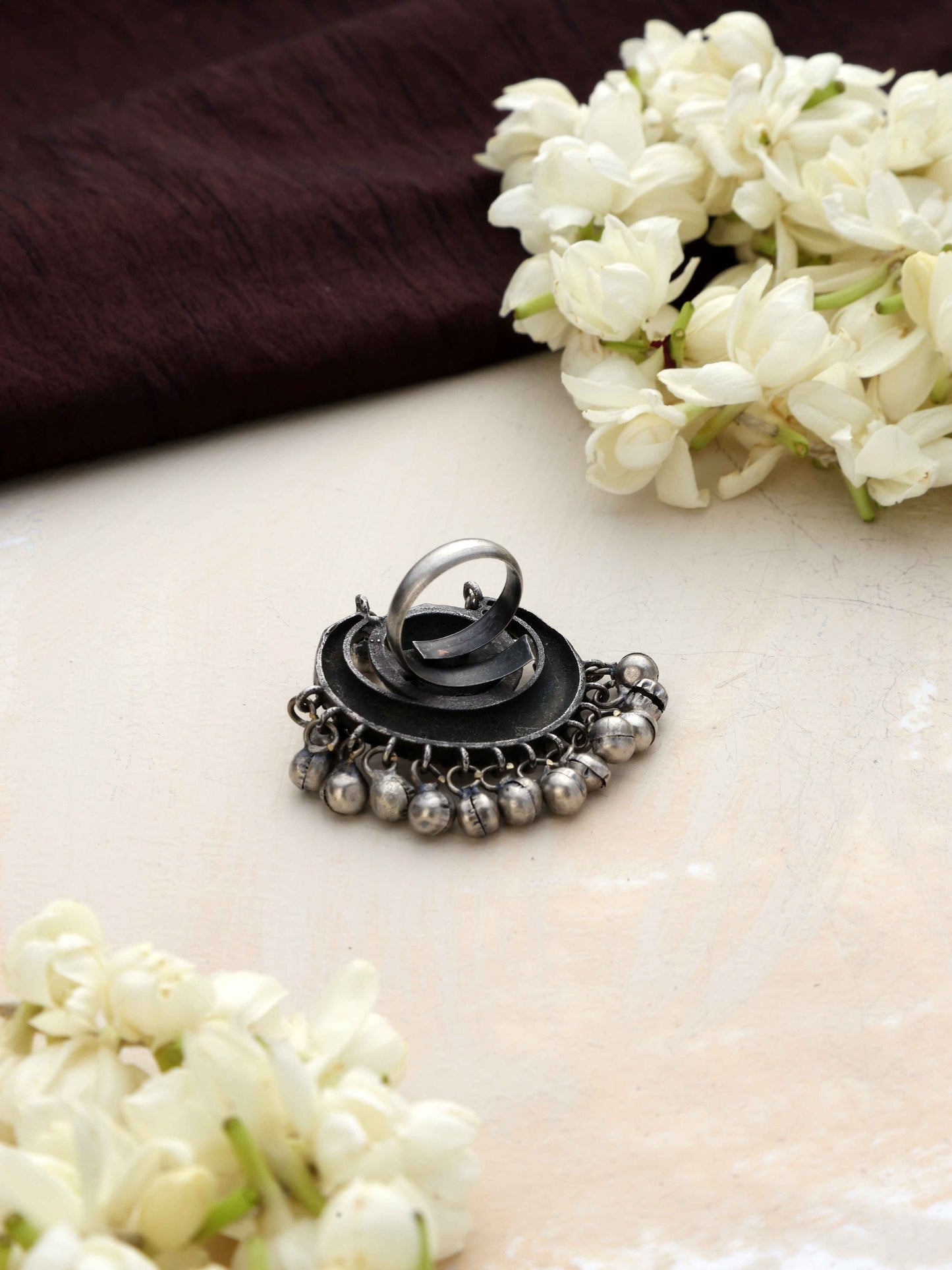 trueBrowns Silver Gold Tone Stone Ring | Swadesiicart