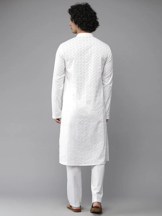 Fabmade Elegant Chikankari Embroidered Straight Kurta | Swadesiicart