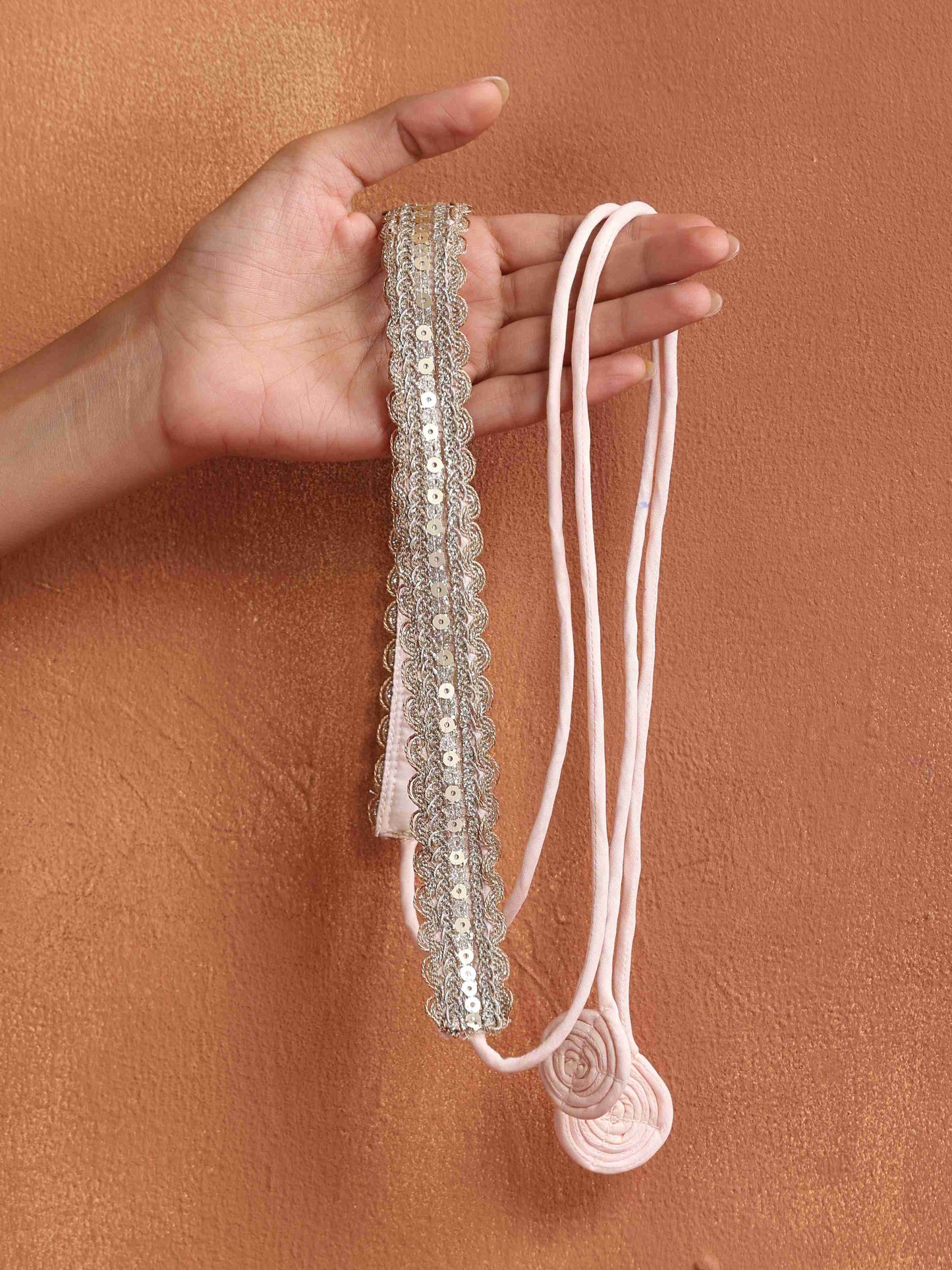 trueBrowns Light Gold Embellished Belt | Swadesiicart