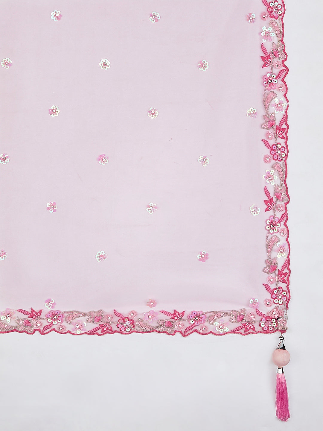 House of Panchhi Pink Georgette Sequins And Thread Embroidery Lehenga Choli & Dupatta | Swadesiicart