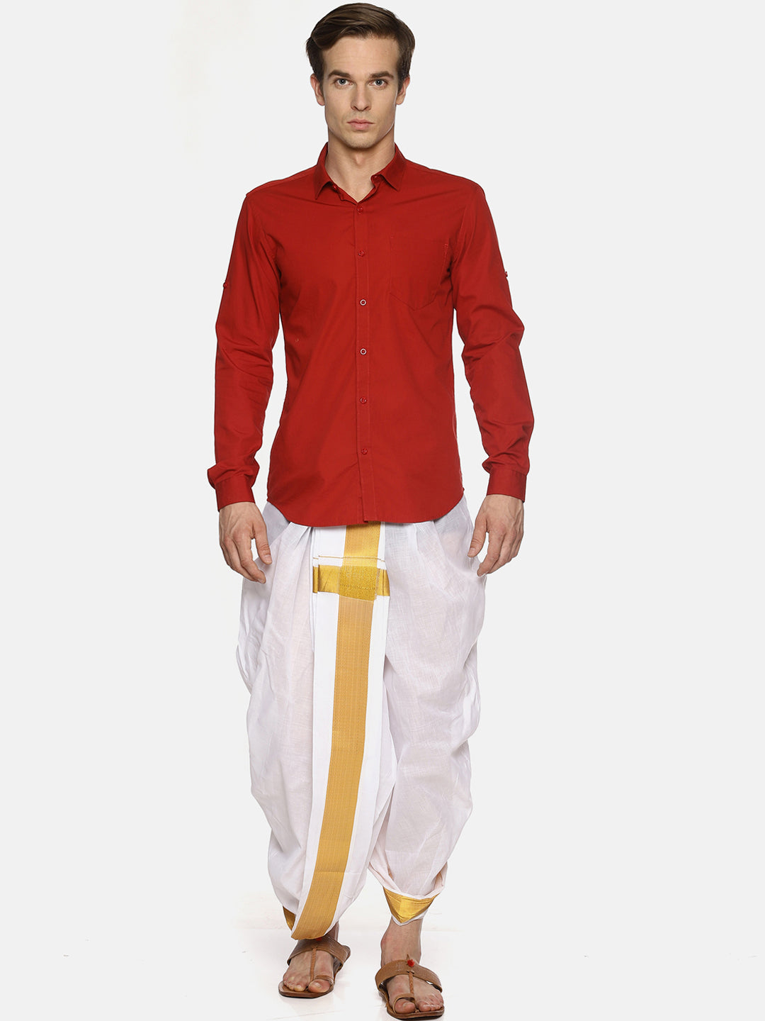 Sethukrishna Men White Solid Readymade Dhoti Pants | Swadesiicart