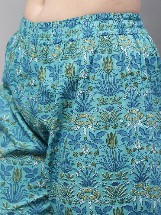 Kalini Ethnic Motifs Printed Regular Pure Cotton Kurta with Sharara | Swadesiicart