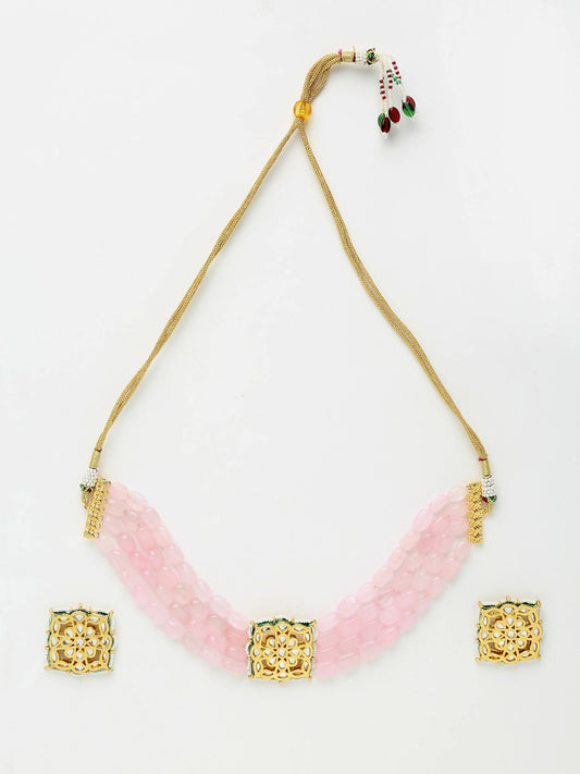 Kundan Choker With Studs - Ruby Raang | Swadesiicart