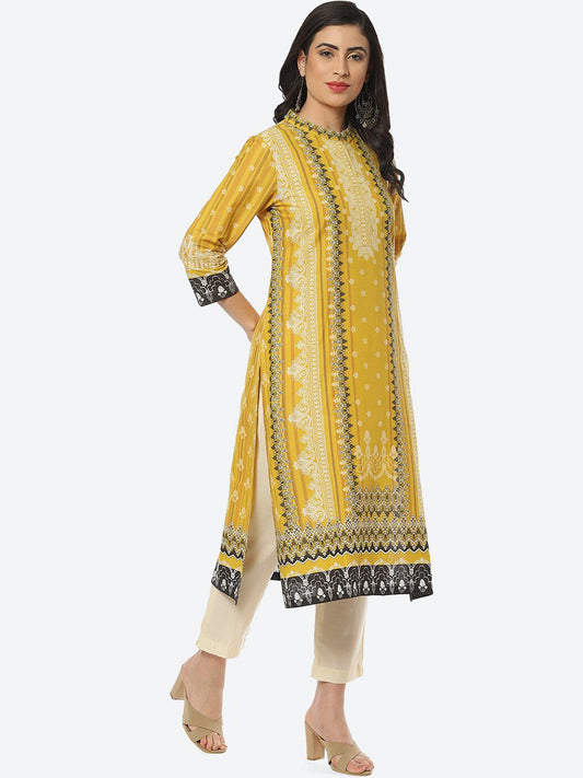 Biba Women Ethnic Motif Printed Cotton Kurta - Swadesiicart
