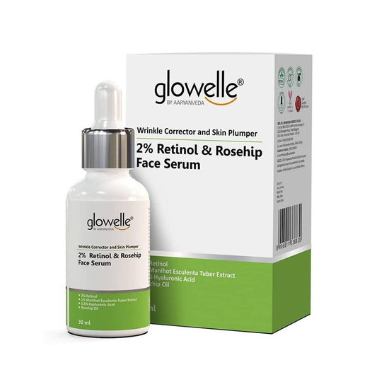 Aaryanveda Glowelle 2% Retinol & Rosehip Face Serum - Swadesiicart