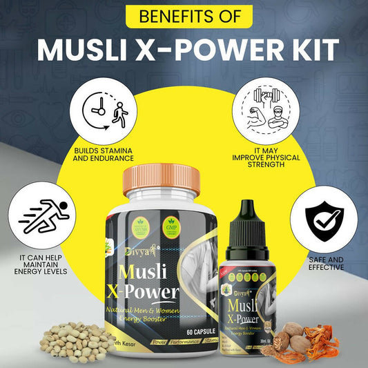 Divya Shree Musli X-Powder Capsule & Musli X-Power Oil Combo - Swadesiicart