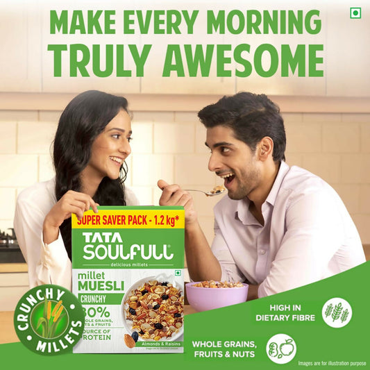 Tata Soulfull Millet Muesli Crunchy Breakfast Cereals - Swadesiicart