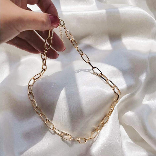 Gold-Toned Alloy Golden Chain Necklace - The Pari | Swadesiicart