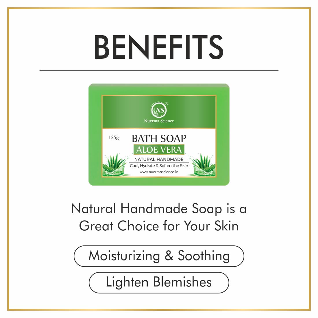 Nuerma Science Aloe Vera Bath Soap | Hydrates & Rejuvenates Skin | Swadesiicart