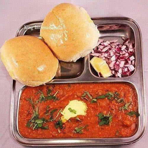 Stainless Steel 3 in 1 Plate with 3 Compartment - Set of 4 - Swadesiicart