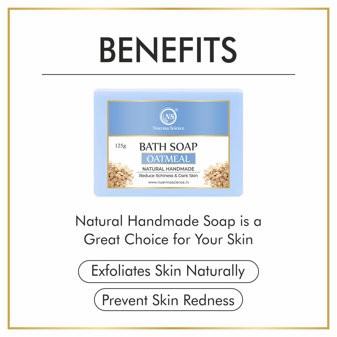 Nuerma Science Oatmeal Bath Soap | Reduce Itchiness & Dark Skin | Swadesiicart