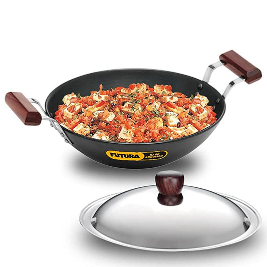 Hawkins Futura 2.5 Litre Deep Fry Pan, Hard Anodised Kadai with Stainless Steel Lid - Swadesiicart