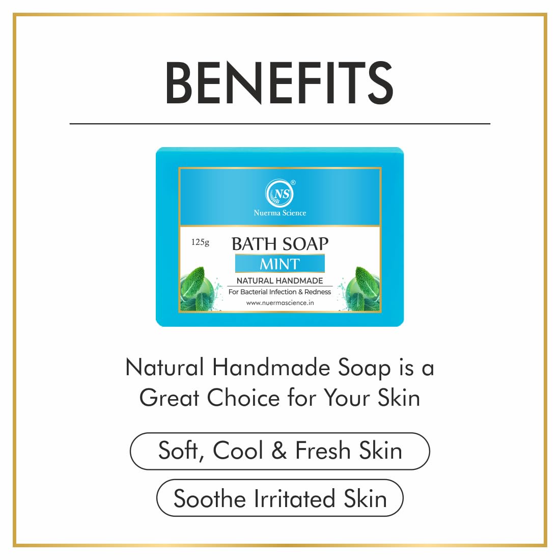 Nuerma Science Mint Bath Soap | For Bacterial Infection & Redness | Swadesiicart
