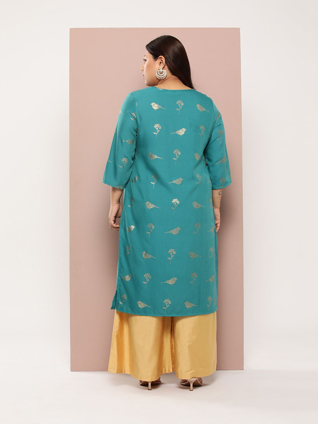 Sztori Plus Size Ethnic Motifs Printed Straight Kurta - Swadesiicart