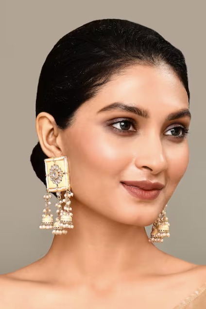 New Stylish Meenakari Blue Jhumki Earring for Womens by House of Ree | Swadesiicart