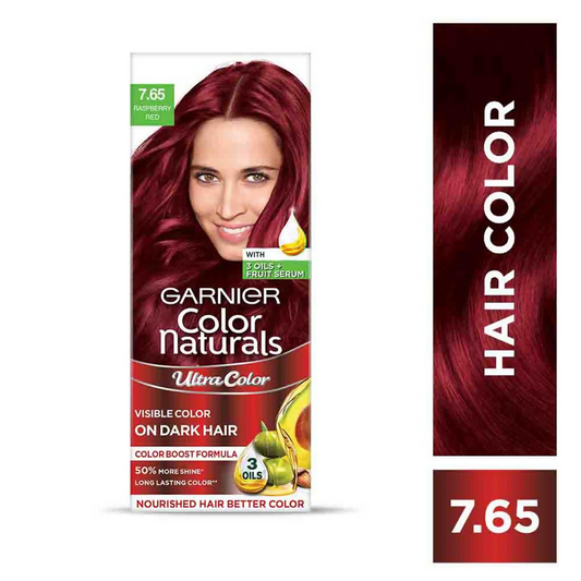 Garnier Color Naturals Ultra Hair Color - 7.65 Raspberry Red - Swadesiicart