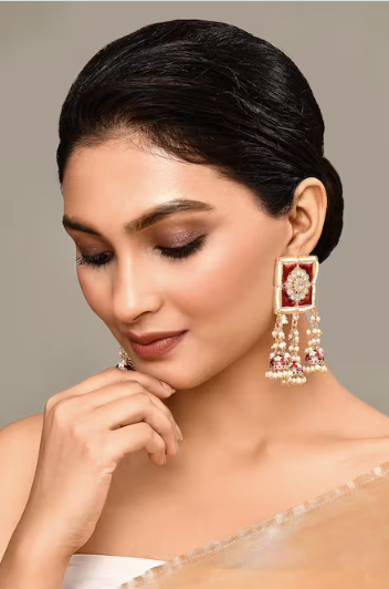 New Stylish Meenakari Red Jhumki Earring for Womens by House of Ree | Swadesiicart