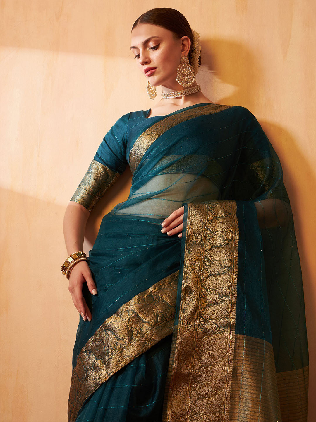 Kalini Woven Design Zari Banarasi Saree | Swadesiicart