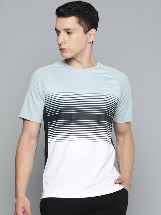 Alcis Men Striped Dry Tech Slim Fit T-shirt | Swadesiicart