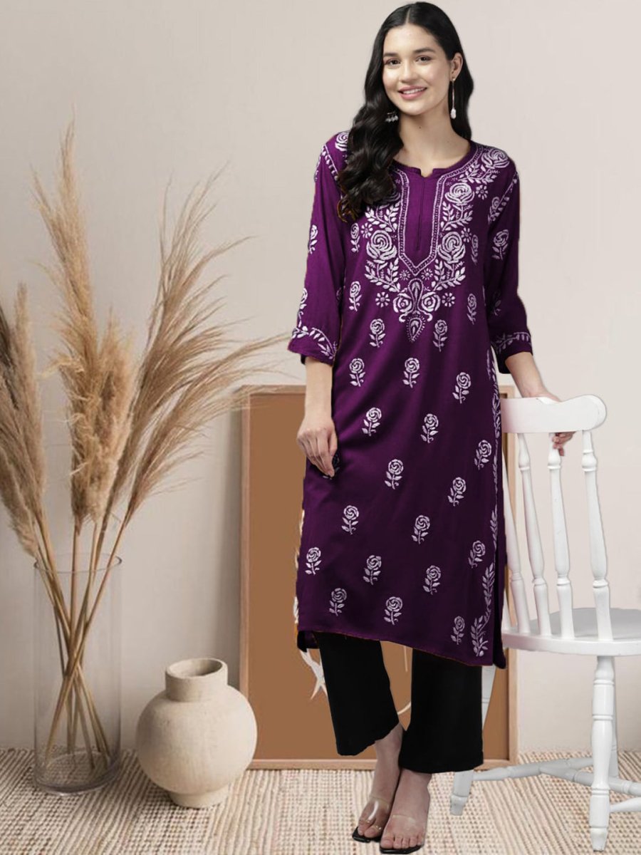 ADA Women Ethnic Motifs Embroidered Flared Sleeves Mirror Work Kurta