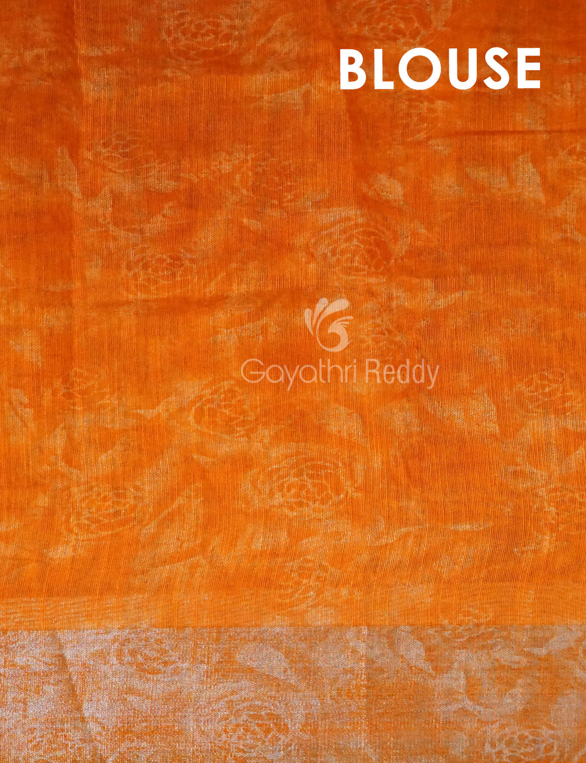 Light Wheat Colour Floral Print Semi Chanderi Saree By Gayathri Reddy Designer Studio | Swadesiicart
