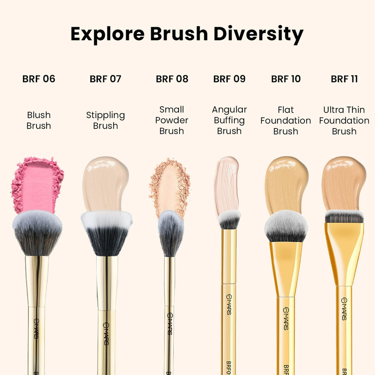 MARS Cosmetics Artist's Arsenal Ultra Thin Foundation Makeup Brush
