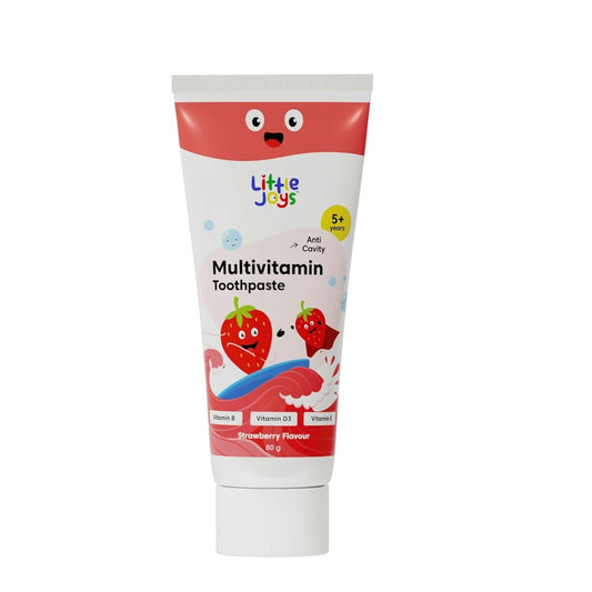Little Joys Multivitamin Toothpaste for 5+ Years Kids, Strawberry Flavor, Fights Germs & Cavity - Swadesiicart