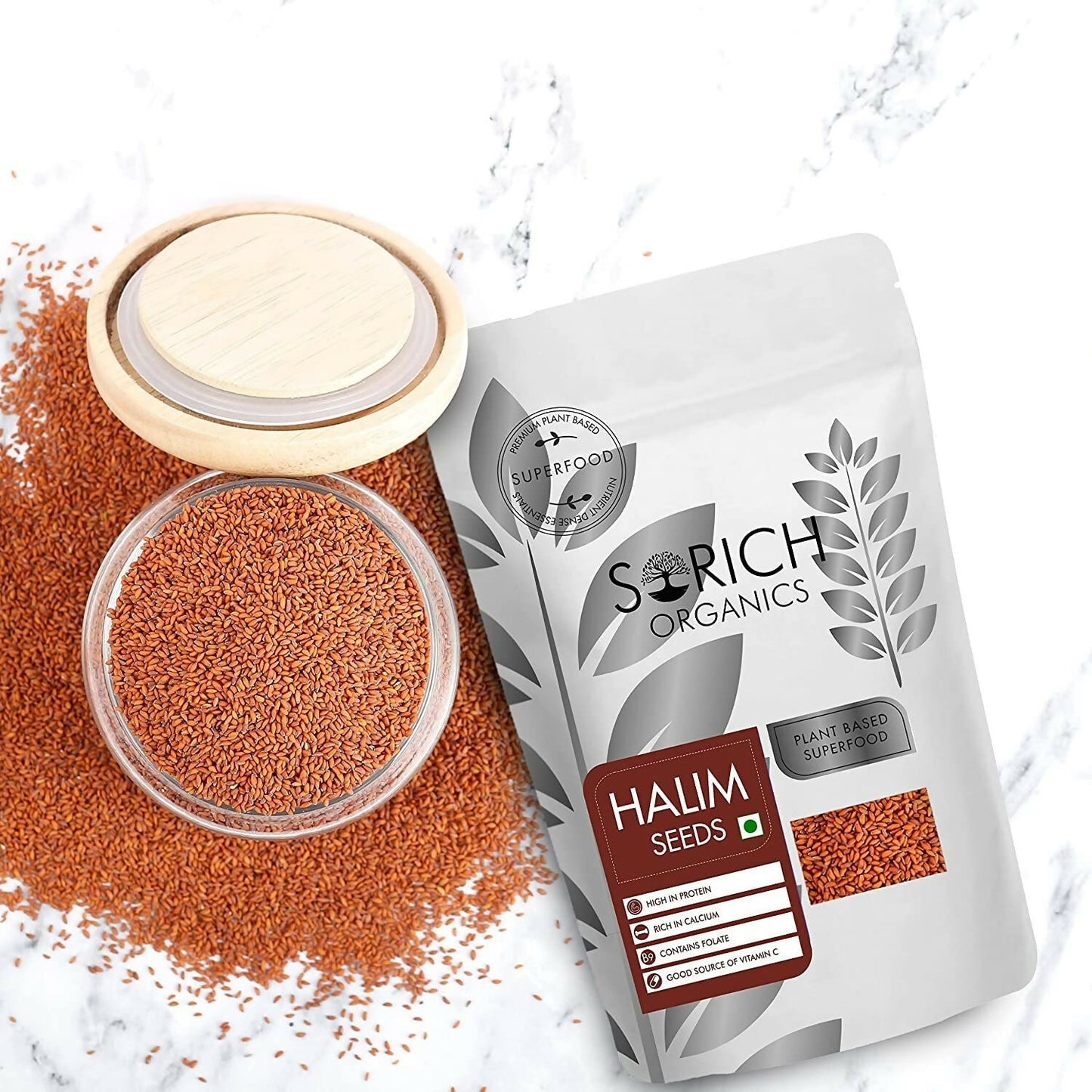 Sorich Organics Raw Halim Seeds (Aliv Seeds) - Whole Natural | Swadesiicart