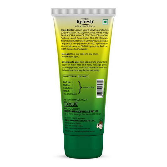 Torque's Refresh Neem Face Wash Cleanses And Soothes Skin - Swadesiicart