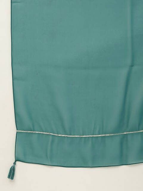 FIORRA Women's Teal Green Crepe Straight Kurta Skirt With Dupatta - Swadesiicart