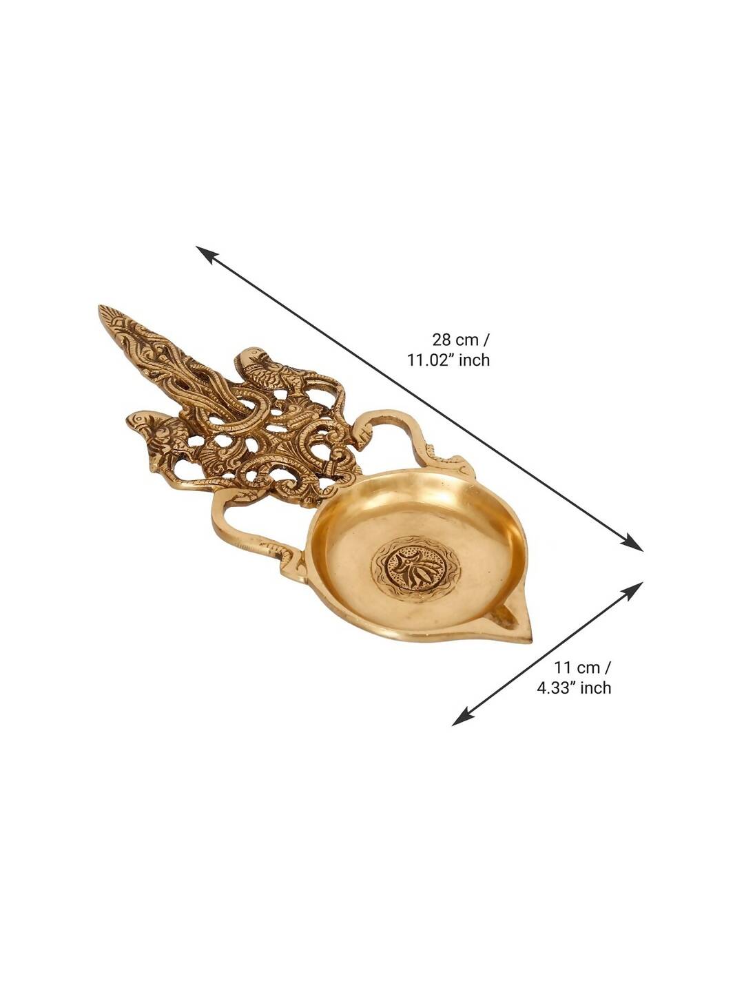 eCraftIndia Gold-Toned Carved Diya | Swadesiicart