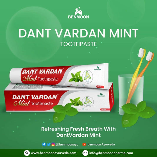 Benmoon Ayurveda Dant Vardan Mint Toothpaste - Swadesiicart