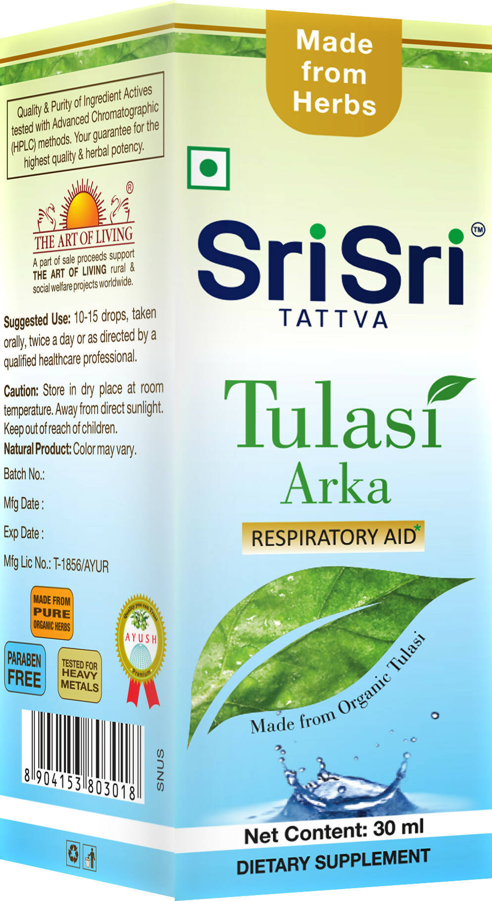 Sri Sri Tattva USA Tulasi Arka Drops | Swadesiicart
