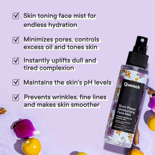 Quench Botanics Birch Please Moisturizing Face Mist, Instant Soothes & Hydrate - Korean Skincare | Swadesiicart