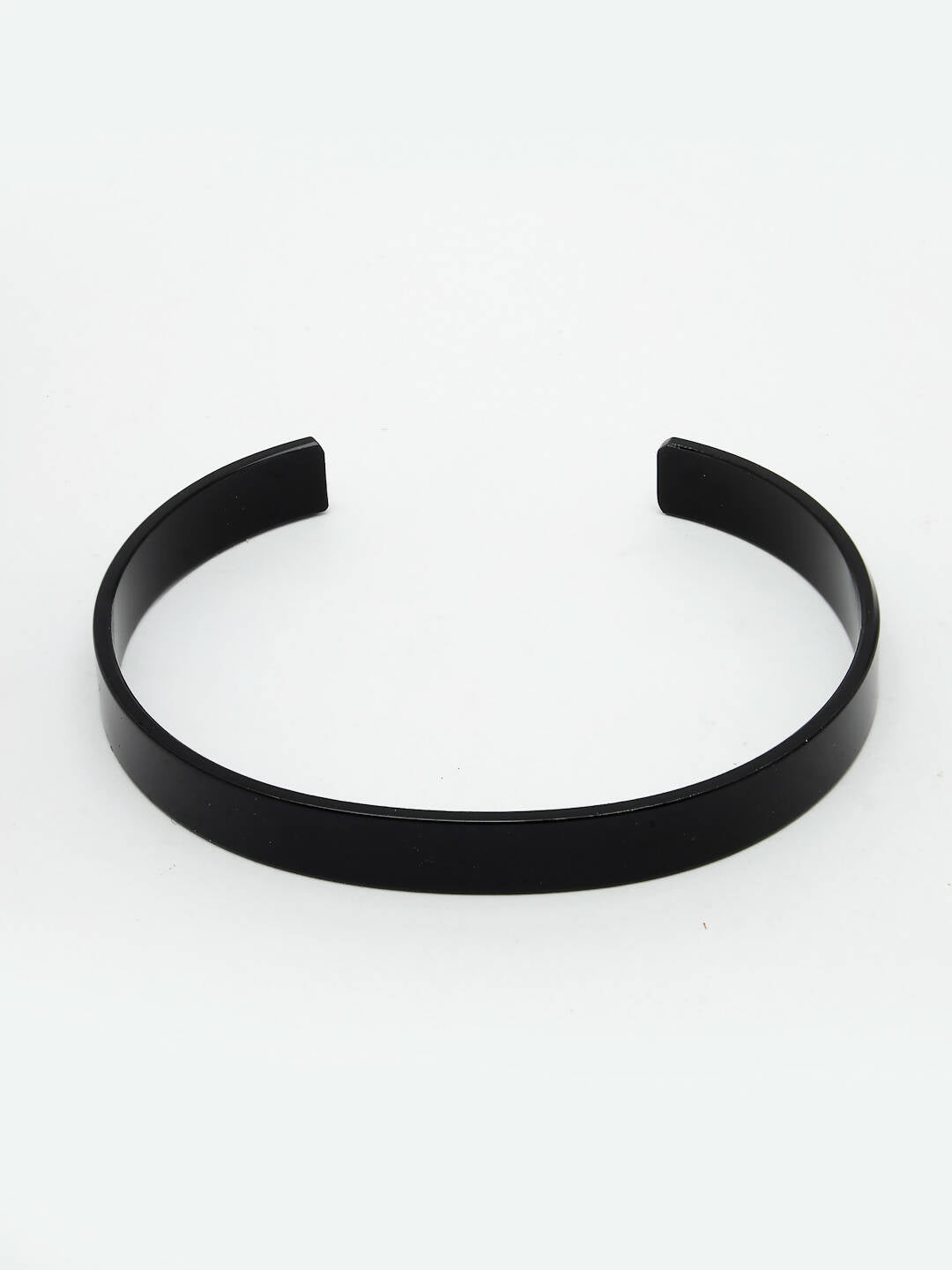NVR Men Black Rhodium-Plated Stainless Steel Cuff Bracelet - Swadesiicart