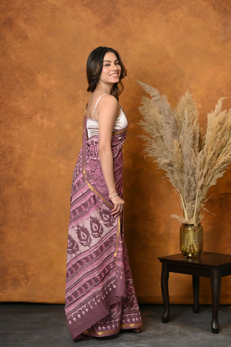 Very Much Indian Handblock Printed Cotton Swadesiicart With Natural Dyes - Pink