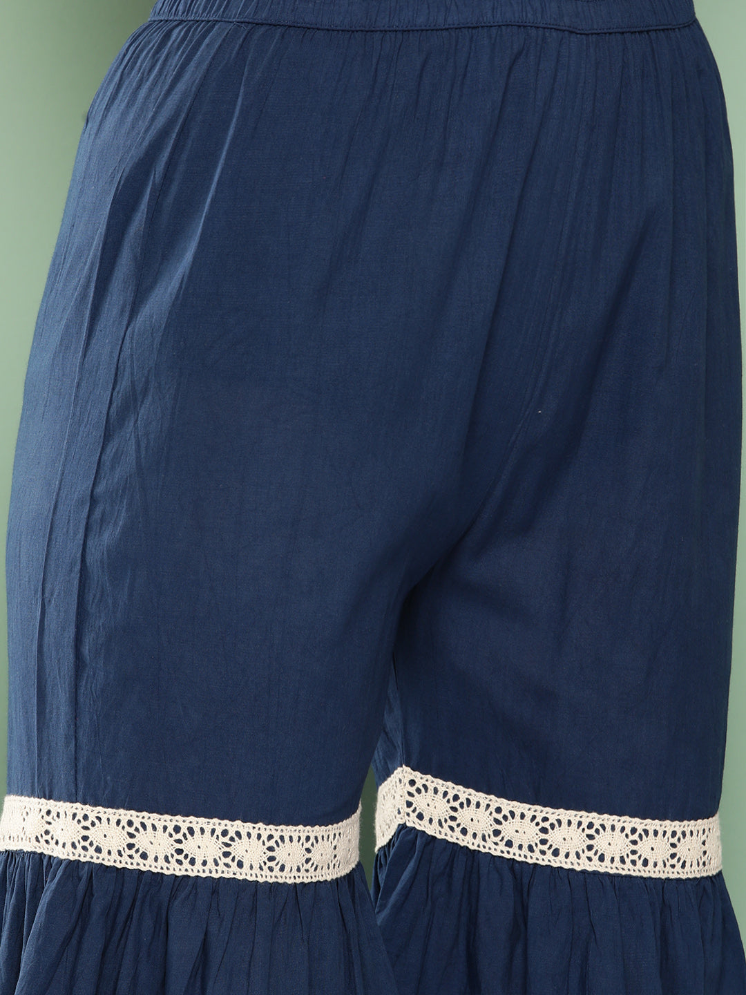 InWeave Women's Indigo Boota Sharara Set - Swadesiicart