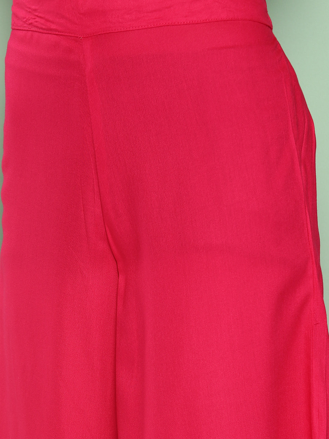 InWeave Women's Fuchsia Sleeveless Kurta Set W Navy Floral Or Dupatta - Swadesiicart