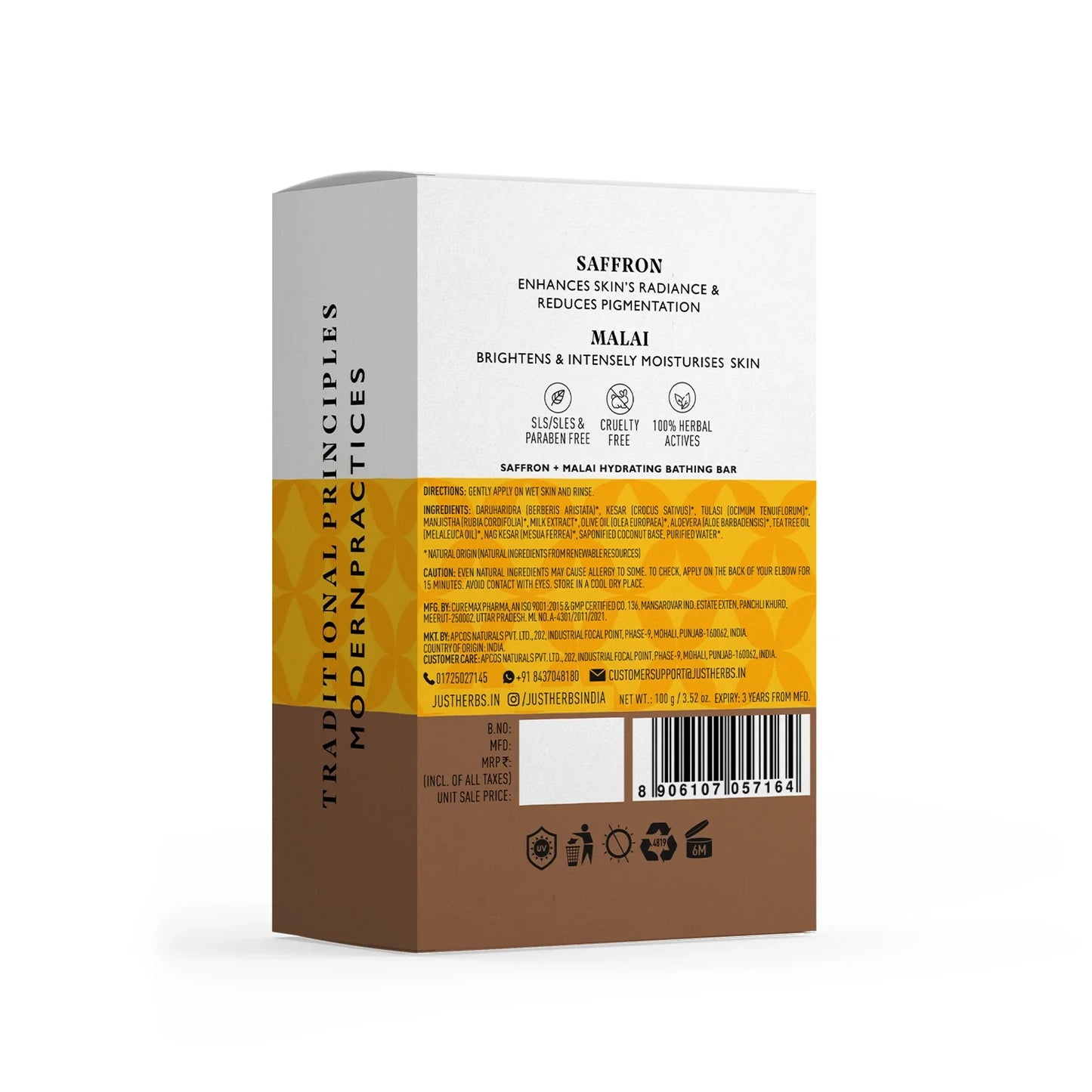 Hydrating Bathing Bar with Saffron and Malai