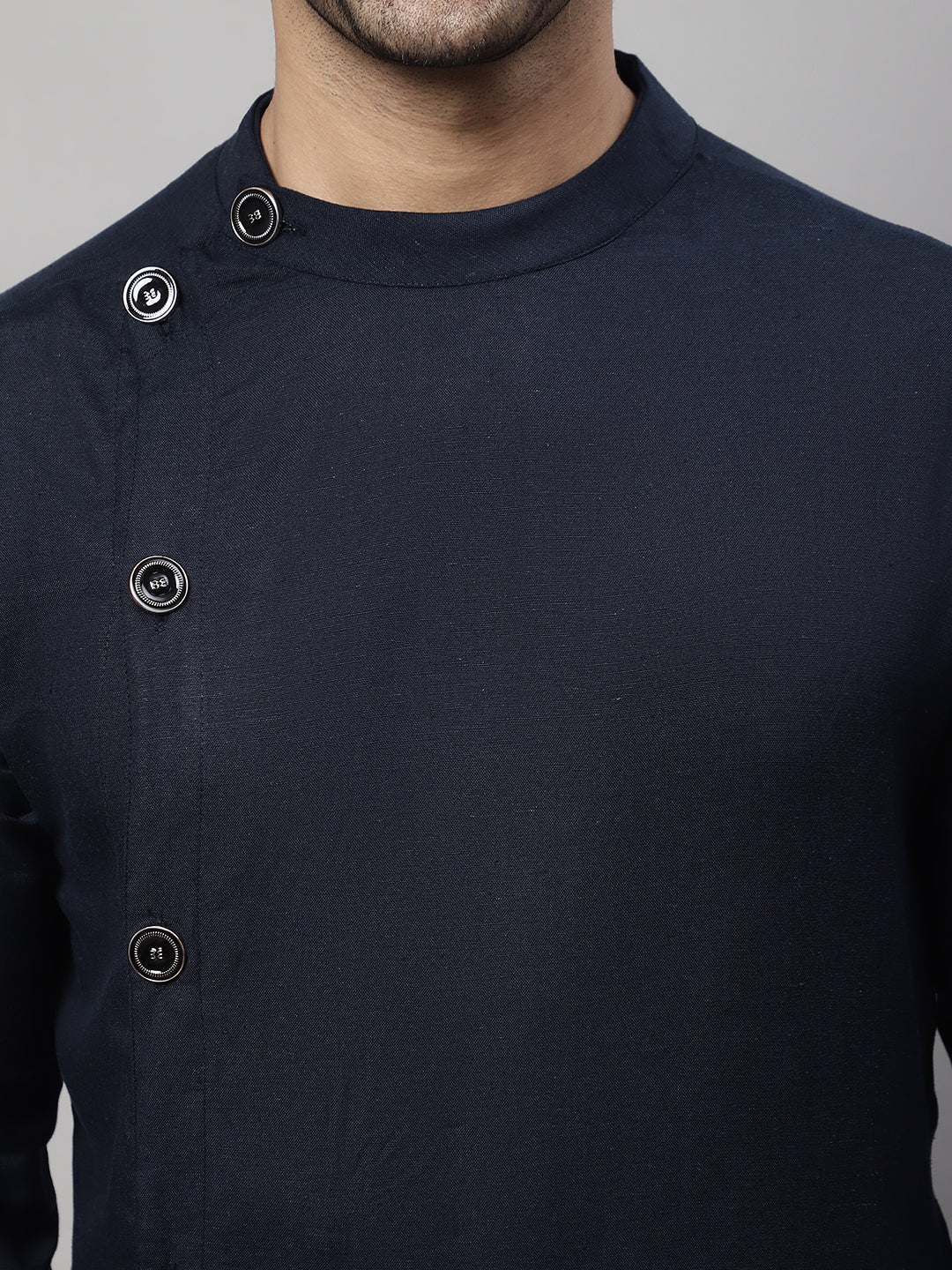 Even Apparels Blue Sherwani Kurta With Asymetrical Cut | Swadesiicart
