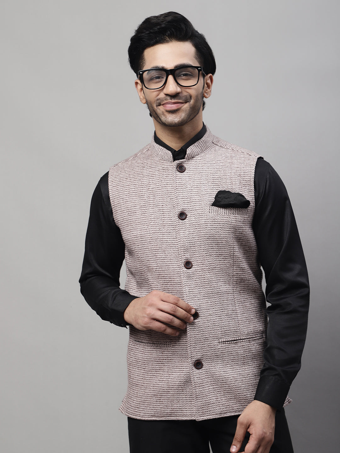 Even Apparels Men's Cream Pure Wool Nehru Jacket | Swadesiicart