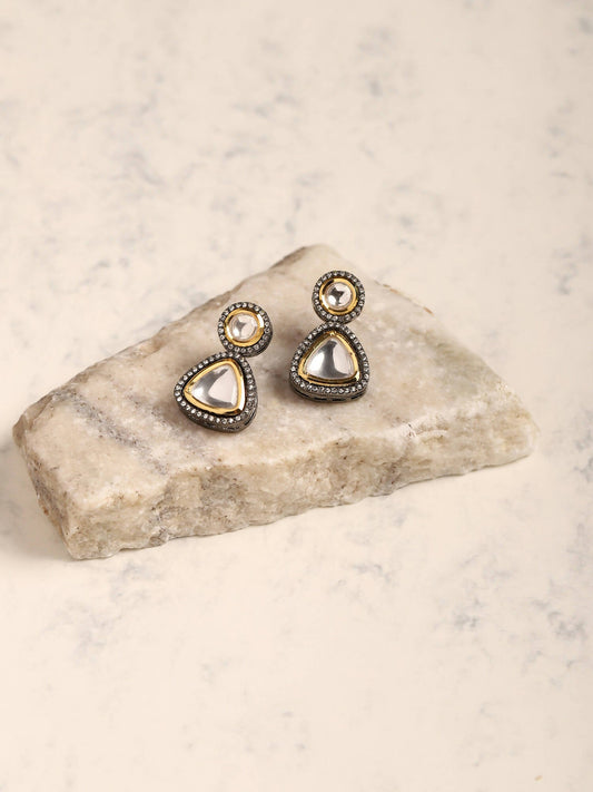 Silver-Plated Contemporary Drop Earrings - Ruby Raang - Ruby Raang Studio