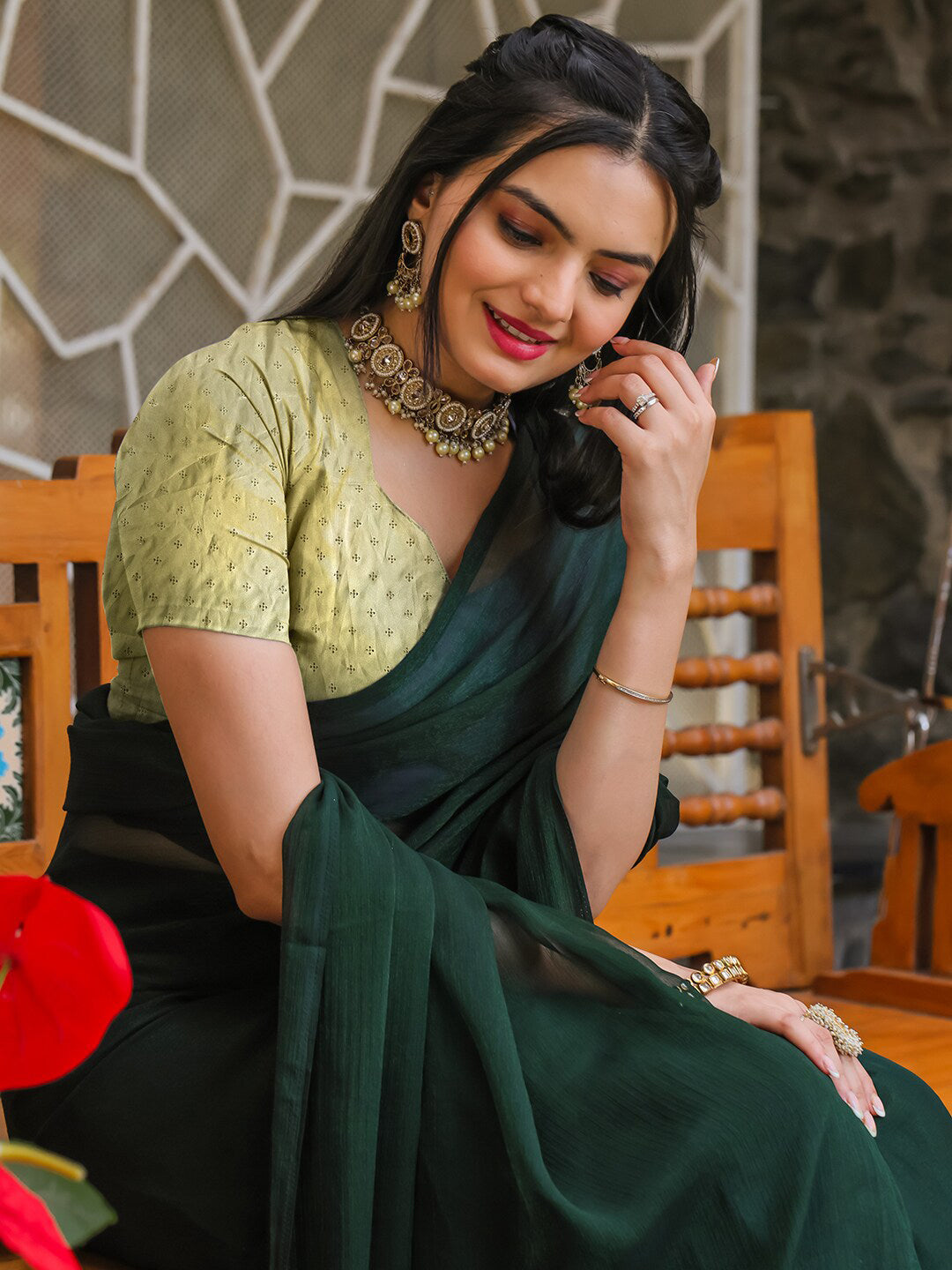 Tikhi Imli No Border Ready to Wear Saree | Swadesiicart