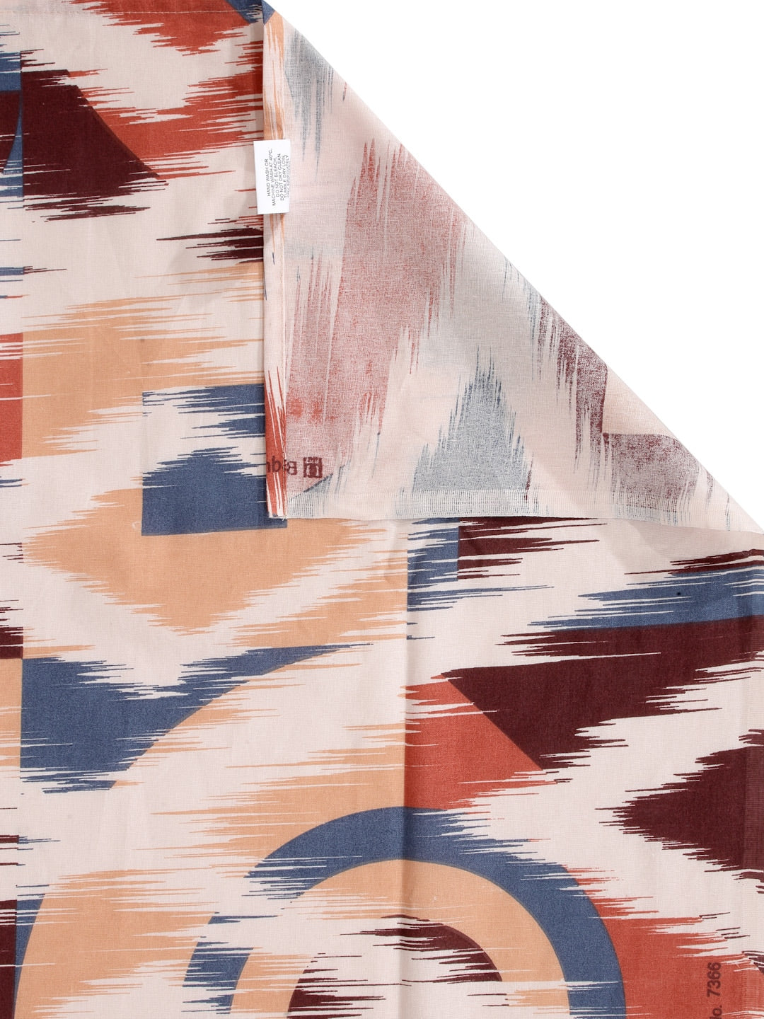 BOMBAY DYEING Marigold Brown Geometric Cotton 104 TC King Bedsheet & 2 Pillow Covers - Swadesiicart